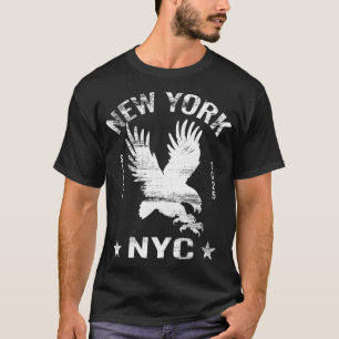 New York City Big Apple Eagle  Retro NYC Si T-shirt
