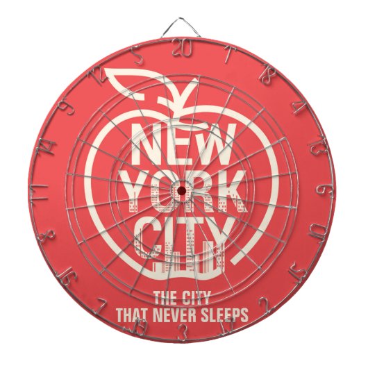 New York City Big Apple Modern Red Fun Dartbord (Voorkant)