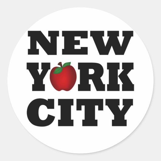 New York City (Big Apple) Ronde Sticker (Voorkant)