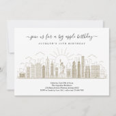 New York City Big Birthday Apple Party Gold Kaart (Voorkant)