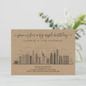 New York City Big Birthday Apple Party Kaart (Staand voorkant)