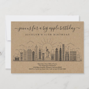 New York City Big Birthday Apple Party Kaart