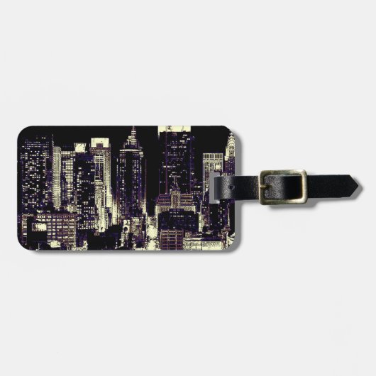 New York City bij nacht Bagagelabel (Voorkant horizontaal)