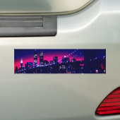 New York City bij nacht Bumpersticker (Op auto)