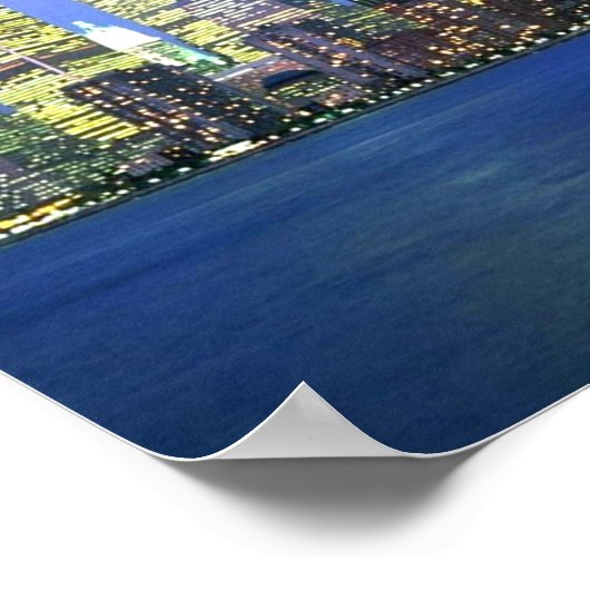 New York City bij nacht Poster (Hoek)