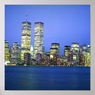 New York City bij nacht Poster