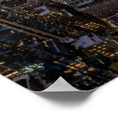 New York City bij nacht Skyline - Verenigde Staten Poster (Hoek)
