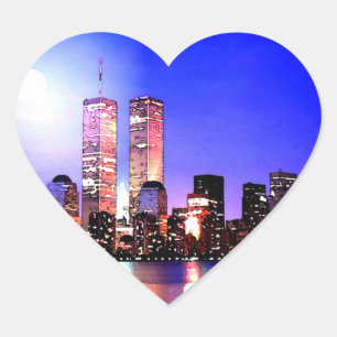 New York City bij Night Heart Sticker