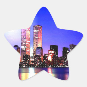 New York City bij Night Star Sticker