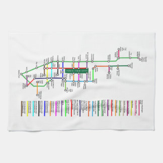 New York City Bike Map 16x24 Cotton Kitchen Towel Theedoek
