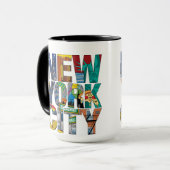 New York City Black 15 oz Ringer Mok (Voorkant links)