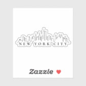 New York City Black en White Silhouette Sticker (Vel)