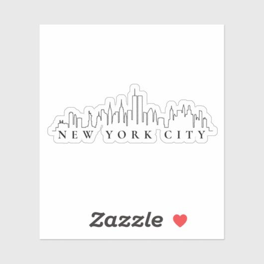 New York City Black en White Silhouette Sticker (Vel)