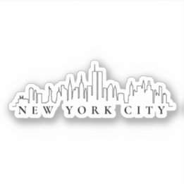 New York City Black en White Silhouette Sticker