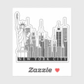 New York City Black en White Silhouette Sticker (Vel)