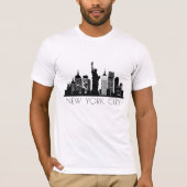 New York City Black en White Silhouette T-shirt (Voorkant)