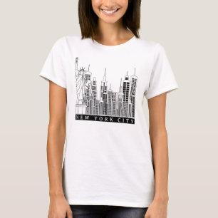 New York City Black en White Silhouette T-Shirt