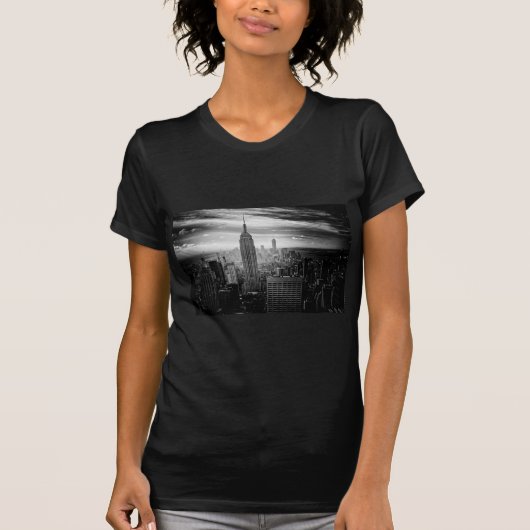 New York City Black en White Skyline T-shirt (Voorkant)