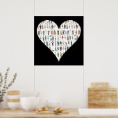 New York City Black Heart NYC Art Poster (Keuken)