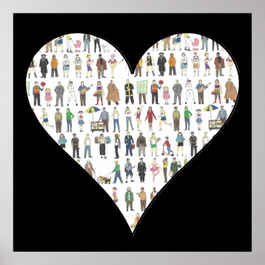 New York City Black Heart NYC Art Poster (Voorkant)