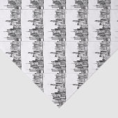 New York City Black  Skyline Waterverf Tissuepapier (Detail)