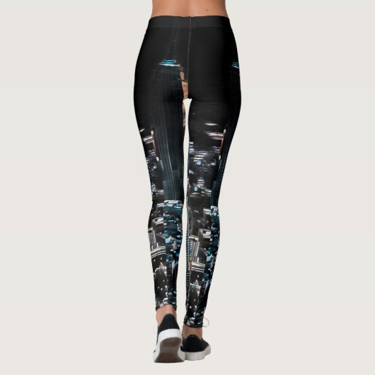 New York City Blacklight Nights Yoga Leggings (Achterkant)