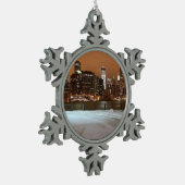 New York City Blankited in Snow Tin Sneeuwvlok Ornament (Links)