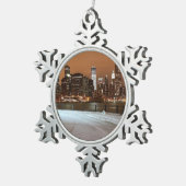New York City Blankited in Snow Tin Sneeuwvlok Ornament (Rechts)