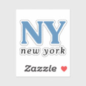 New York City Blauwe Moderne Letter Sticker (Vel)