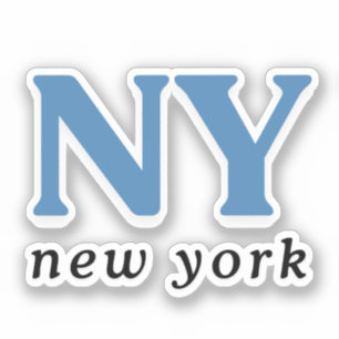 New York City Blauwe Moderne Letter Sticker