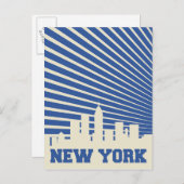 New York City Blue Briefkaart (Voorkant / Achterkant)