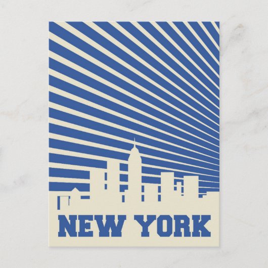 New York City Blue Briefkaart (Voorkant)