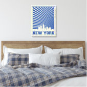 New York City Blue Canvas Afdruk (Insitu (Slaapkamer))