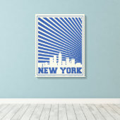 New York City Blue Canvas Afdruk (Insitu (Houten vloer))