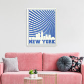 New York City Blue Canvas Afdruk (Insitu (Woonkamer))