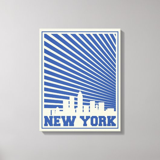 New York City Blue Canvas Afdruk (Voorkant)