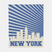 New York City Blue Fleece Deken (Voorkant)