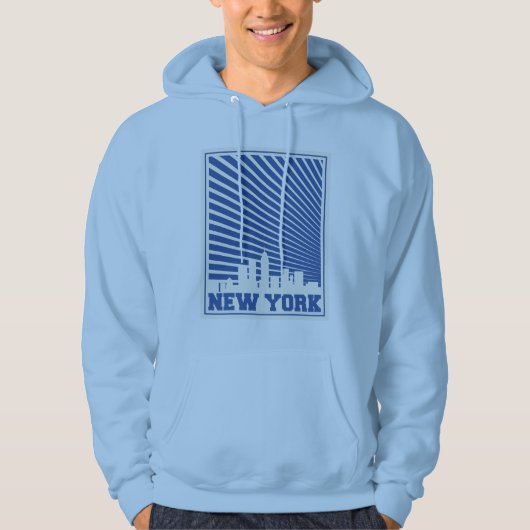 New York City Blue Hoodie (Voorkant)