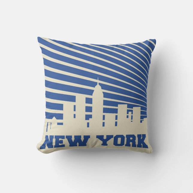 New York City Blue Kussen (Voorkant)