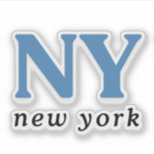 New York City Blue Modern Letter Sticker (Voorkant)