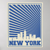 New York City Blue Poster (Voorkant)