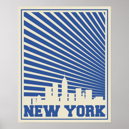 New York City Blue Poster (Voorkant)