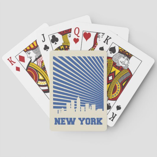 New York City Blue Speelkaarten (Achterkant)