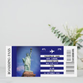 New York City boarding pass verrassingsfeest Kaart (Staand voorkant)