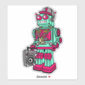 NEW YORK CITY BOOM BOX ROBOT STICKER (Vel)