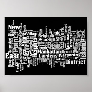 New York City Boroughs Poster
