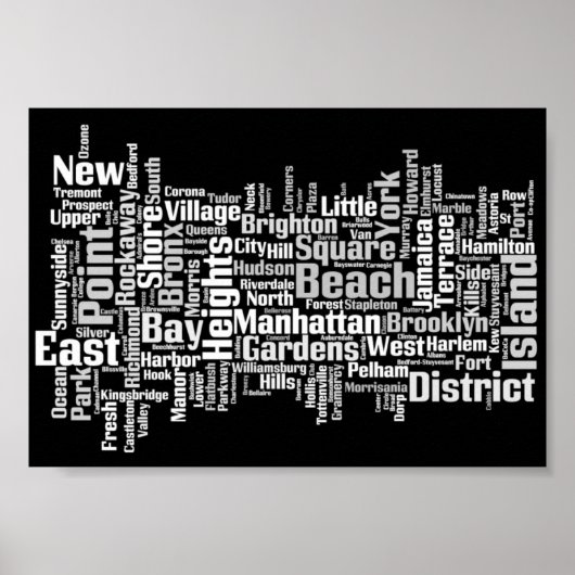 New York City Boroughs Poster (Voorkant)