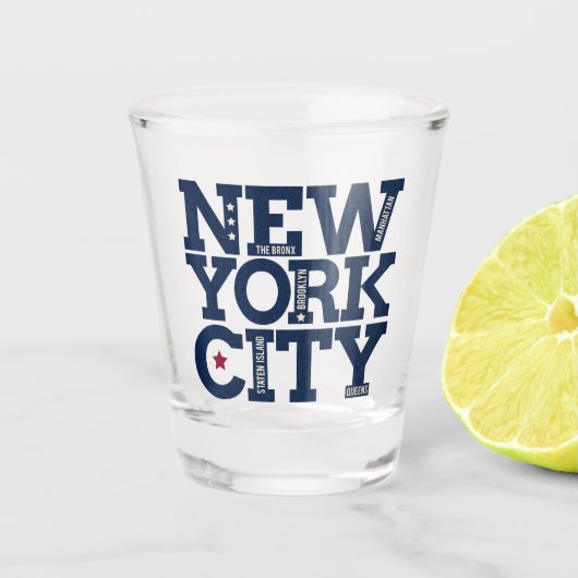 New York City Boroughs shot glass Shot Glas (Voorkant)