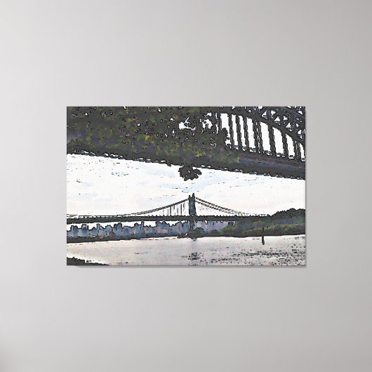New York City Bridges Canvas Afdruk (Voorkant)