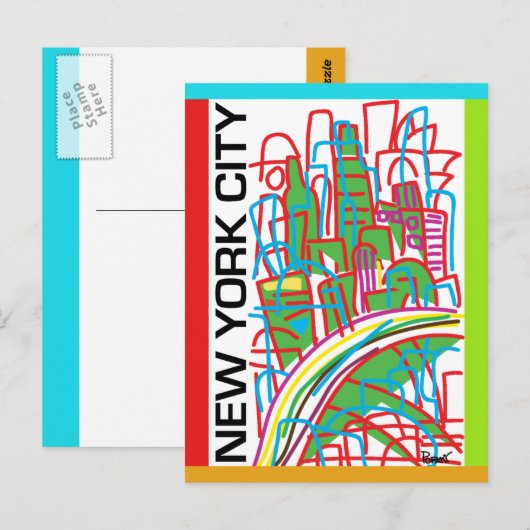 New York City Briefkaart (Voorkant / Achterkant)